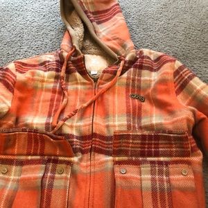 Lrg bomber style hooded jacket.